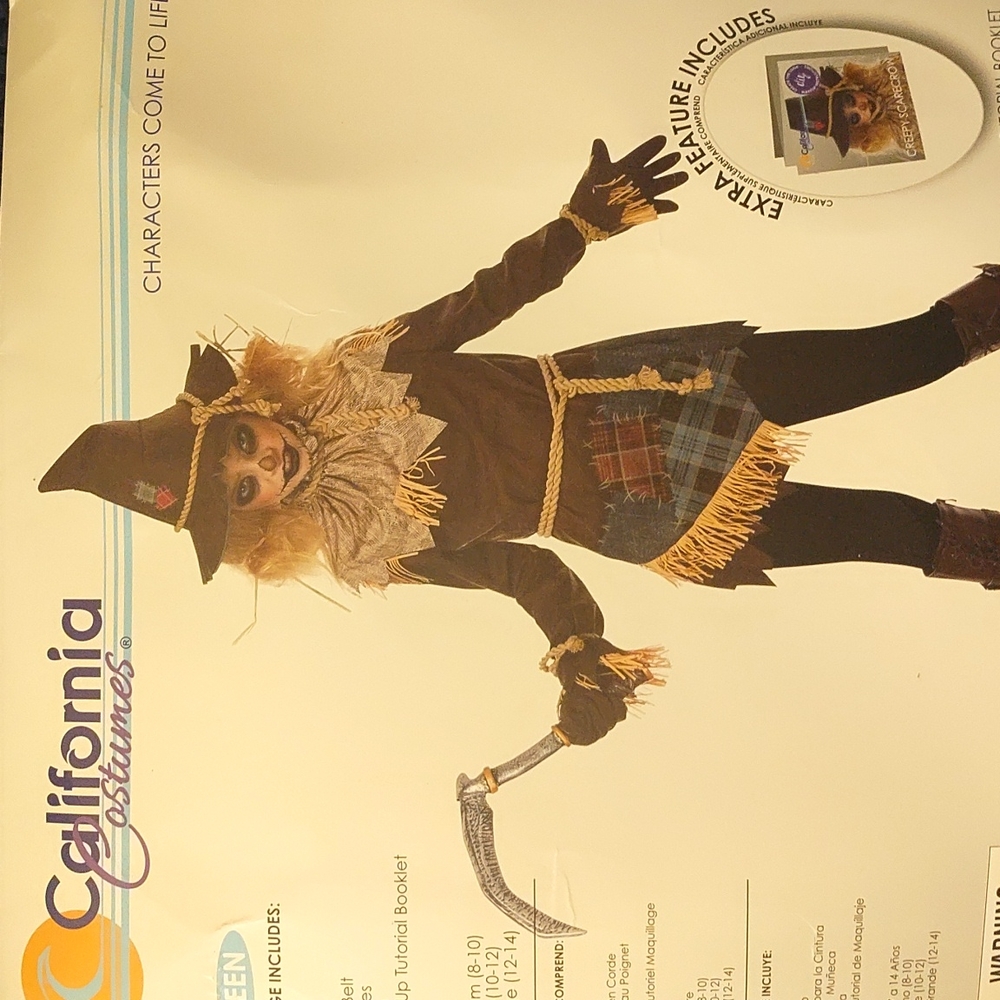 Girls Creepy Scarecrow Costume Tween